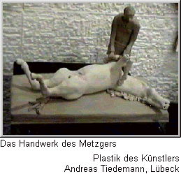 The butchers handicraft - sculpture by Andreas Tiedemann, Lbeck