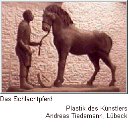 The slaughterbound horse - sculpture by Andreas Tiedemann, Lübeck