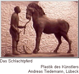 The slaughterbound horse - sculpture by Andreas Tiedemann, Lbeck